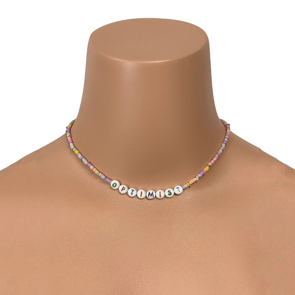 Kendra Scott Reece Optimist Gold Strand Necklace New $55 Pink Pastel 15" Length